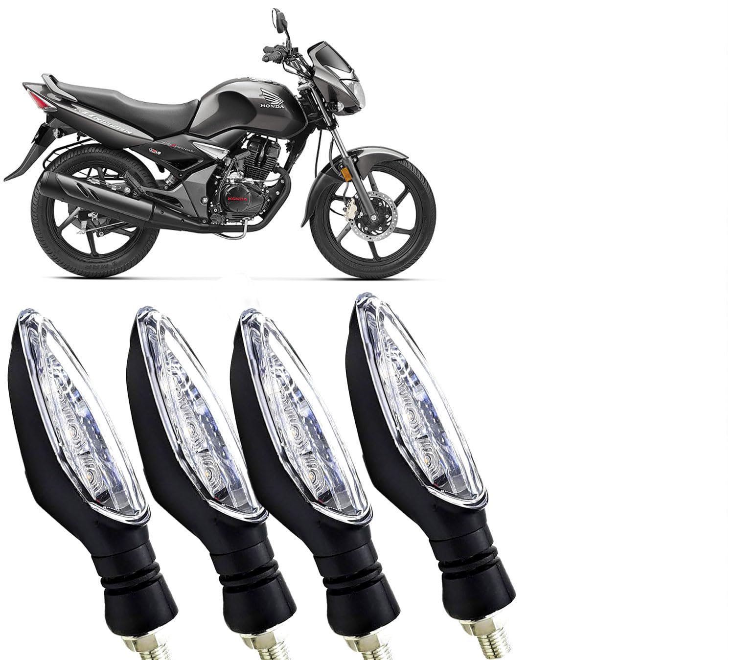 Auto Pearl Hi-quality LED Turn Signal Light compatible with CB Unicorn 150 (Yellow light, 4 Pcs)-image-45