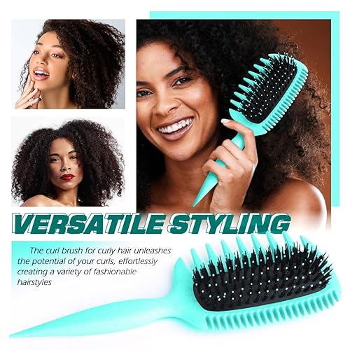 Miniatura 5 de 1 cepillo grande de pelo rizado, cepillo de definición rizada, cepillo de pelo ventilado para dar forma, desenredar y definir rizos para mujeres y