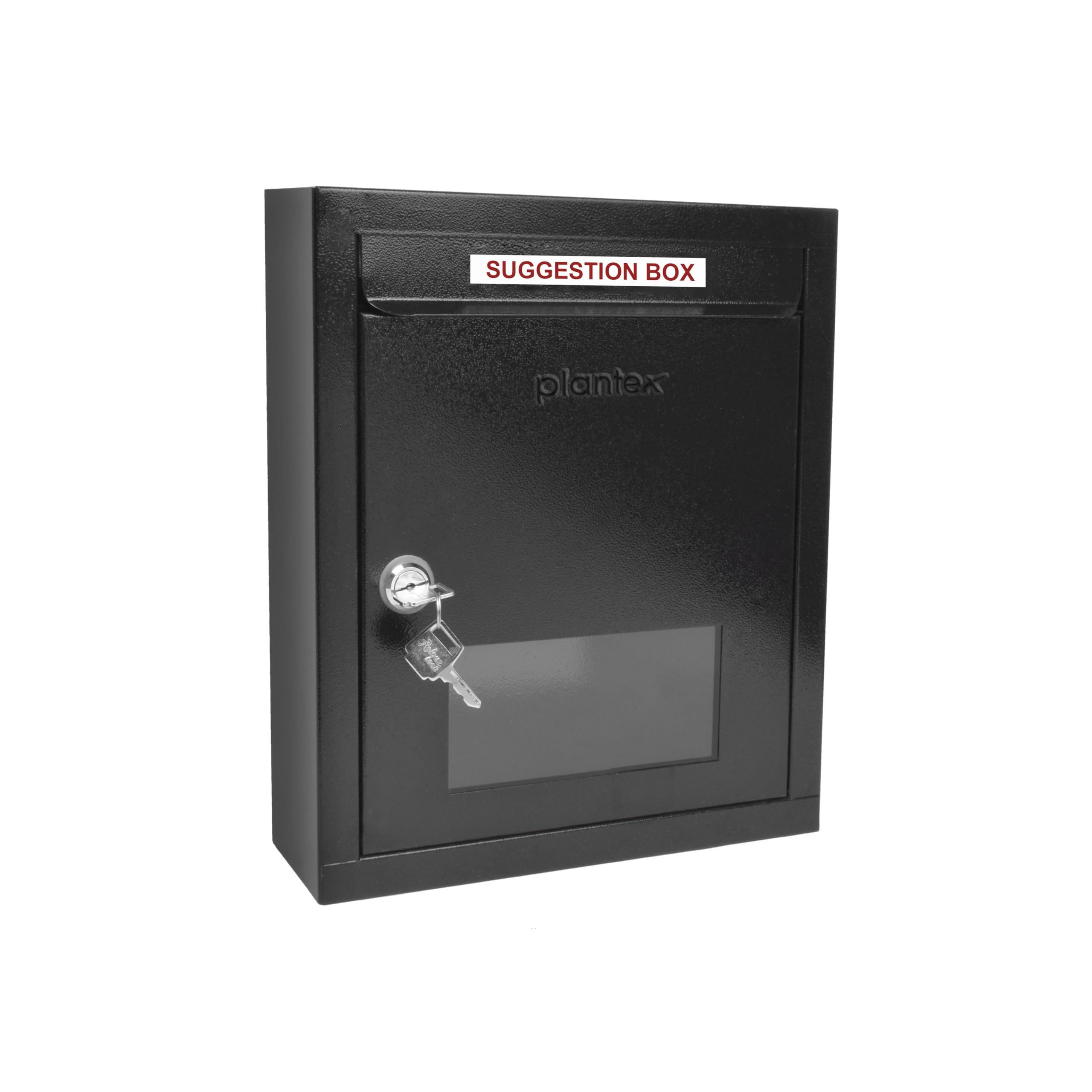 Plantex All in 1 Letter Box/Multipurpose Box- Suggestion Box/Complaint Box/Post Box/Donation Box/Letter Box for Home gate and Office with Keylocks - Table Top, Wall Mounted - GI Steel (Black)