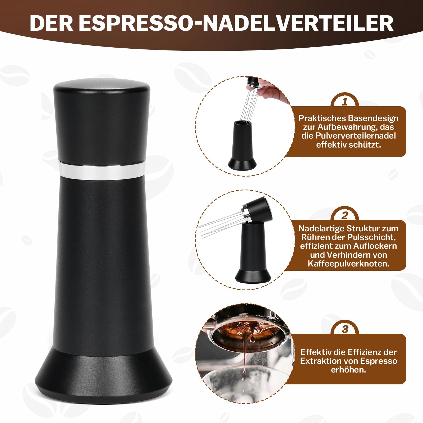 Station de tamper, 51-58 mm, noir, accessoires, support de tamper à Station de tamper, 51-58 mm, noir, accessoires, support de tamper à