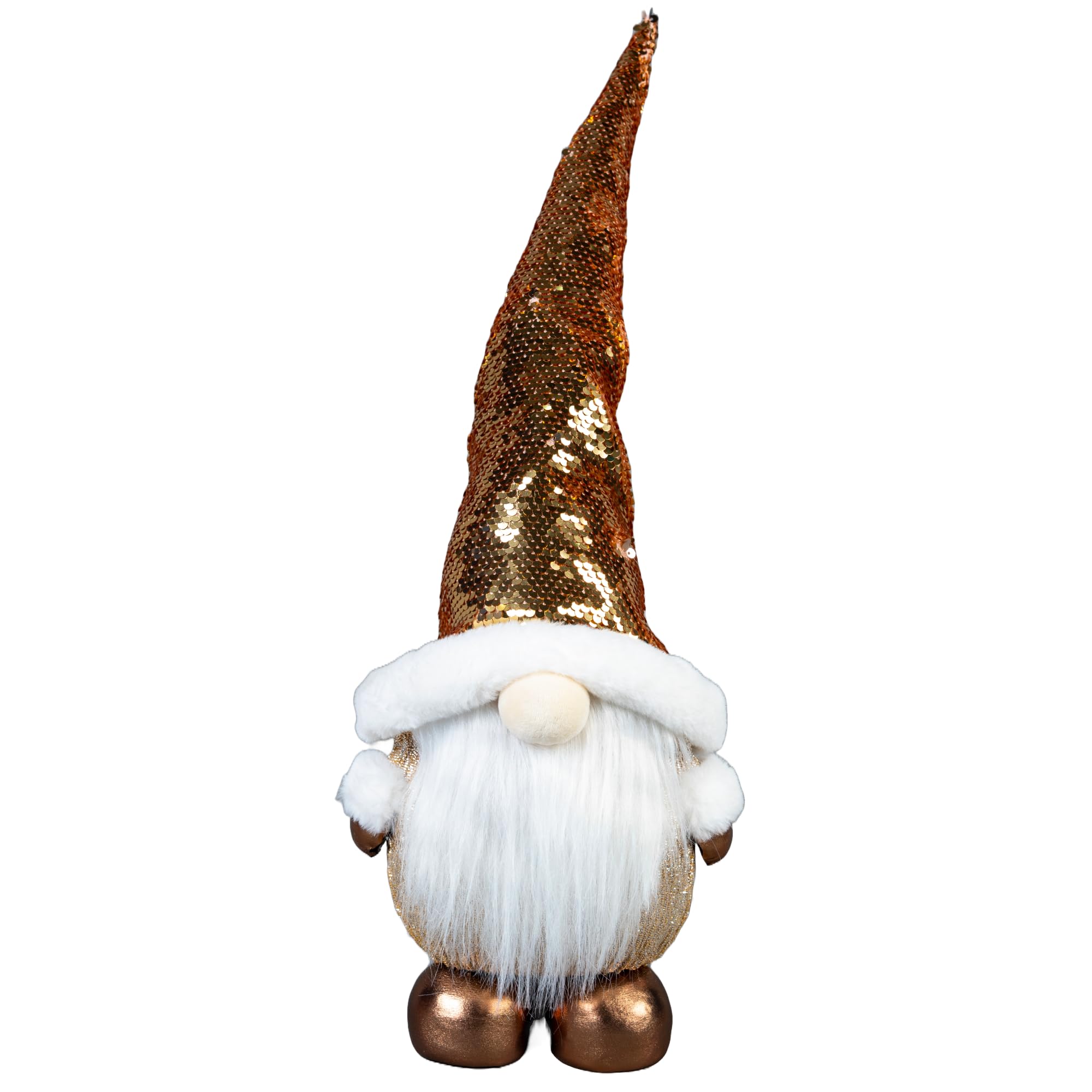 SHATCHI Golden Figures Santa Reindeer Tree Christmas Tabletop Centrepiece Showpieces Home Art & Craft Xmas Party Window Décor, Gold, 44cm Gnome