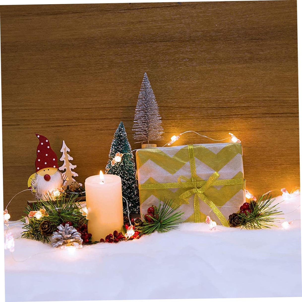 SHERCHPRY Artificial Snow Blanket 2pcs Set, Fluffy Fake Snow Carpet for Christmas Party Decor, DIY Winter Village Display, Photo Prop, Indoor Xmas Floor Decoration