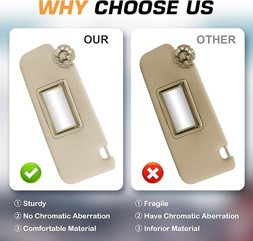 Miniatura 4 de Visera parasol beige para Chevrolet Chevy Cruze 2011 2012 2013 2014 2015 2016 repuesto de visera solar 95034256 95034253 84126667 84126658