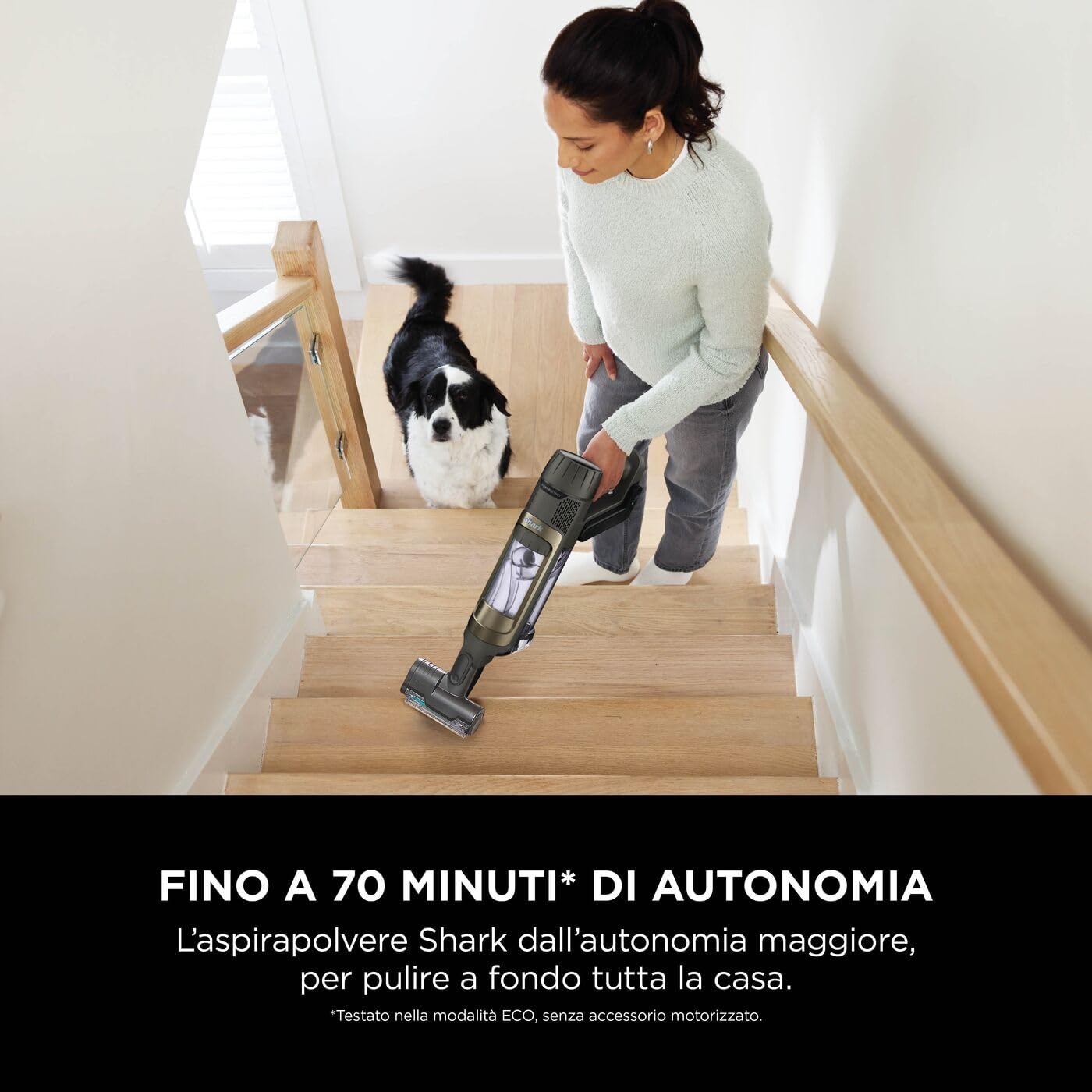 Shark PowerDetect Clean & Empty - Aspirapolvere Senza Fili con Serbatoio da 2L - Funzioni PowerFins, Reverse Clean, Anti-Hair Wrap Plus - 70 Minuti di Autonomia - Modello IP3225EUT, Colore Grigio