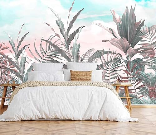 Miniatura 39 de Mural de pared de bosque nebuloso, papel tapiz de paisaje natural abstracto, patrones de decoración de pared de fondo (no autoadhesivo)