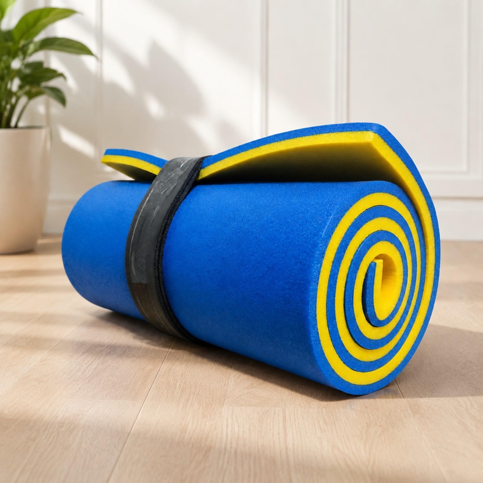 Materassino in Schiuma | Non Gonfiabile, Tappeto Gggiante in Schiuma, Durevole, Attrezzatura, per Piscina, Spiaggia, Famiglie, Giallo-, 180x55x2.2cm