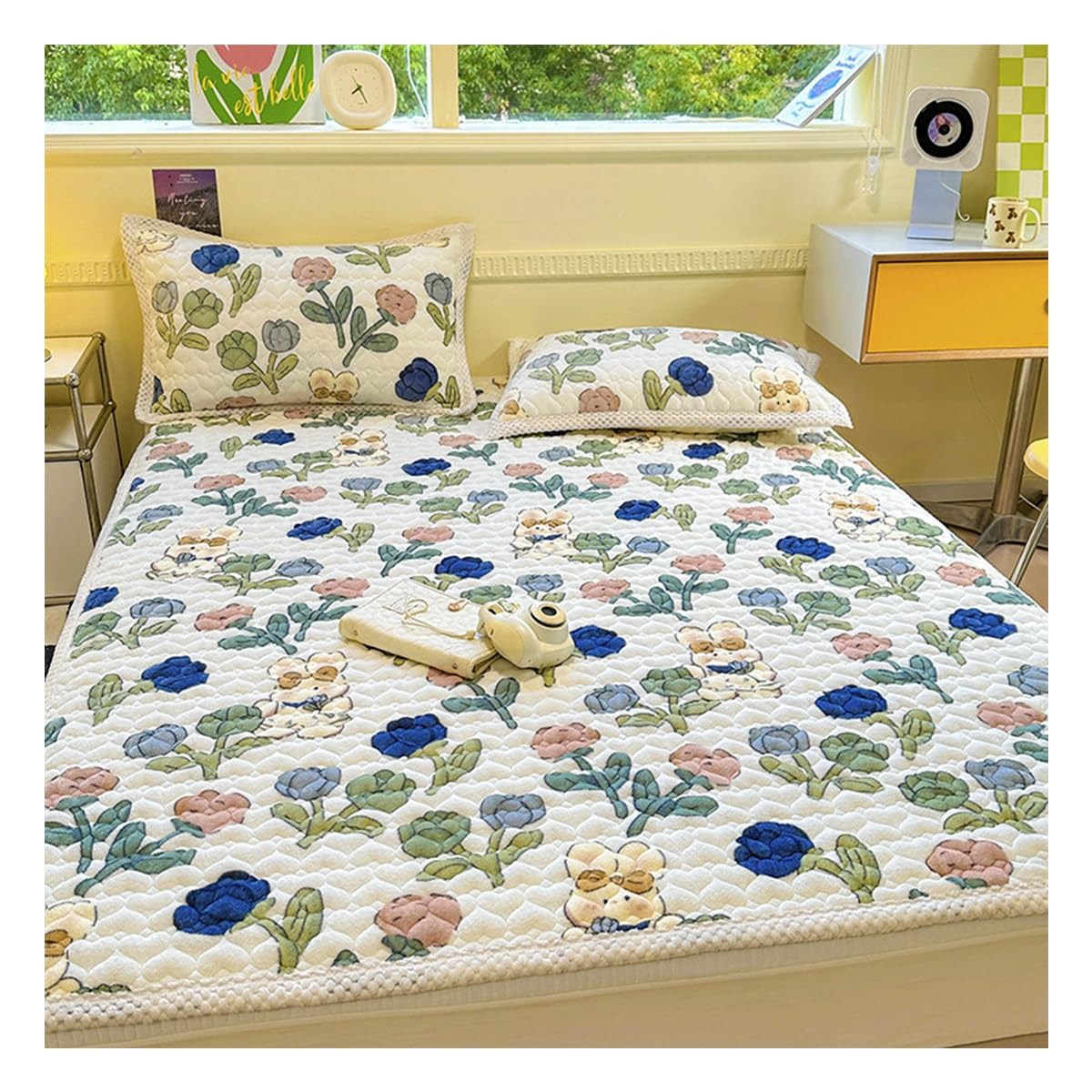 OBONG Twin Full Highly Breathable Milk Velvet Mattress Topper 4 Anchor Elastic Bands Queen King Size Futon Mattress