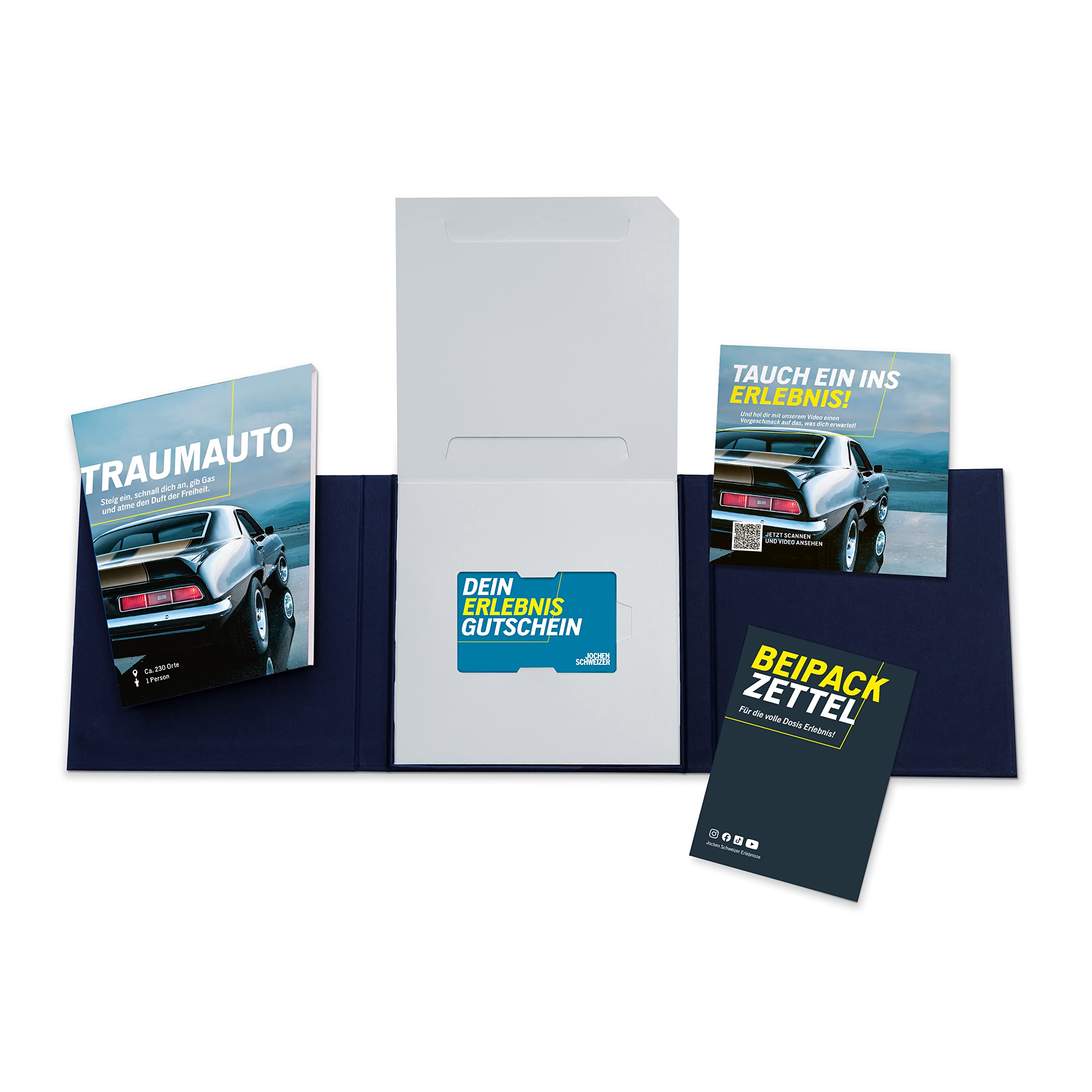 JOCHEN SCHWEIZER Geschenkbox Traumauto Fahren, ca. 100 Erlebnisse an 225 Standorten, Erlebnis-Gutschein für 1 Person