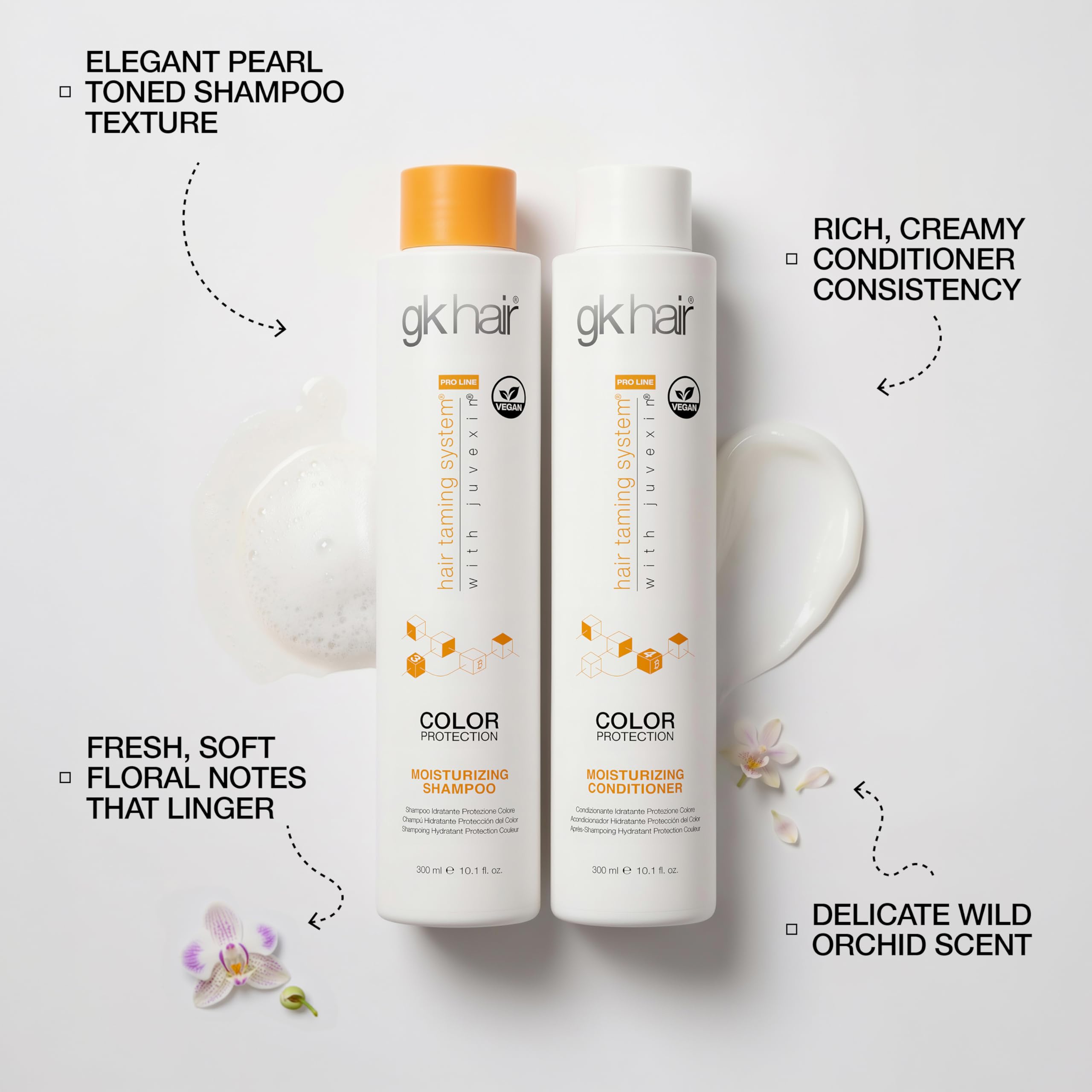 GK HAIR Szampon nawilżający i odżywka, bez siarczanów i parabenów, z olejkiem arganowym, 300 ml