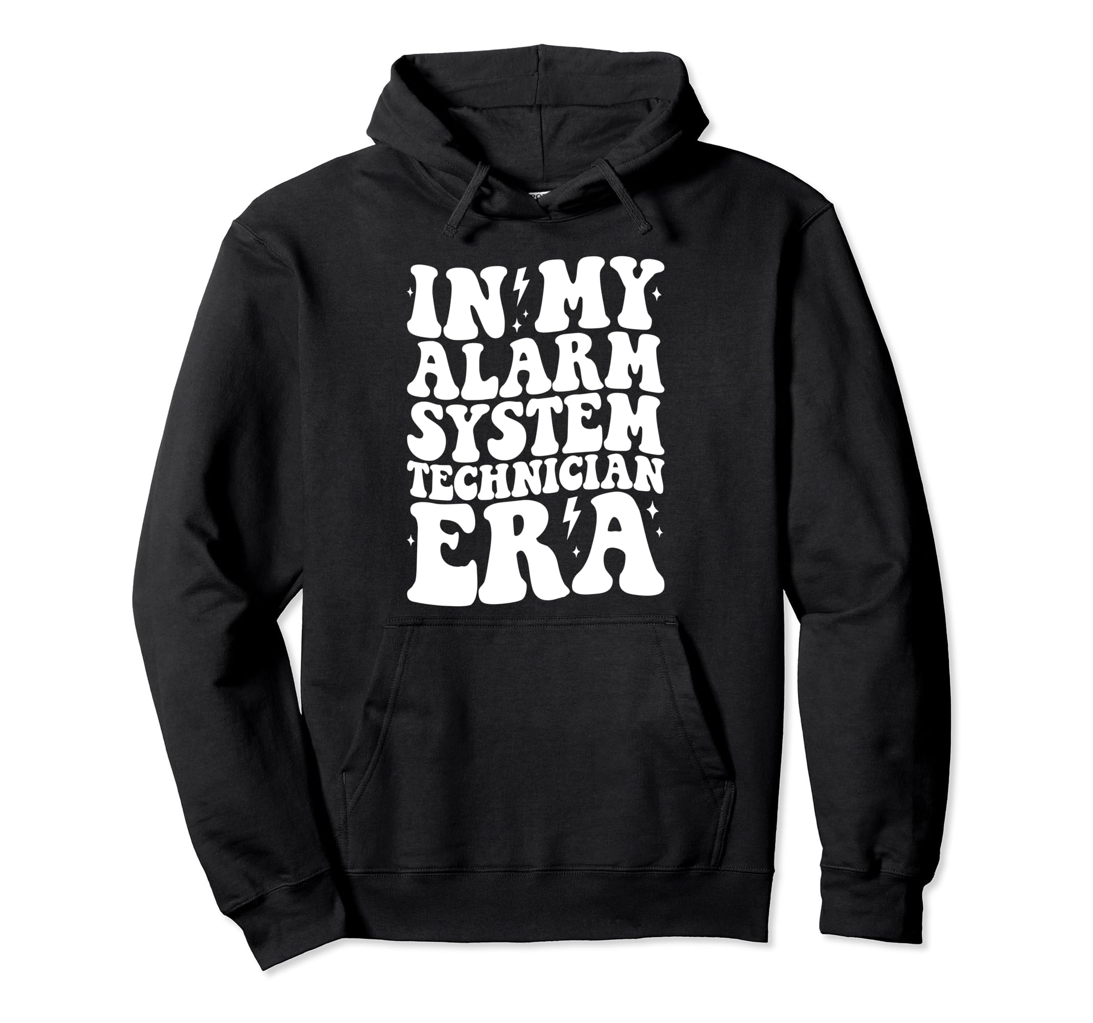Groovy in My Alarm System Technician Era Funny Retro Gifts Pullover Hoodie