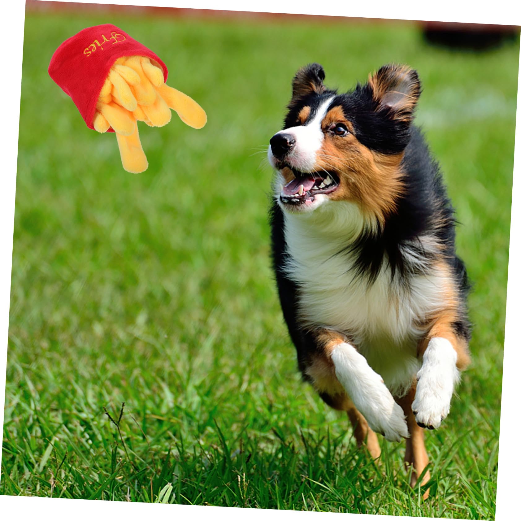 SUPVOX Jouet pour Chien en Peluche Rouge Imitation Nourriture Fonction Sonore et Résistant à Mastication, pour Mâcher et Tirer