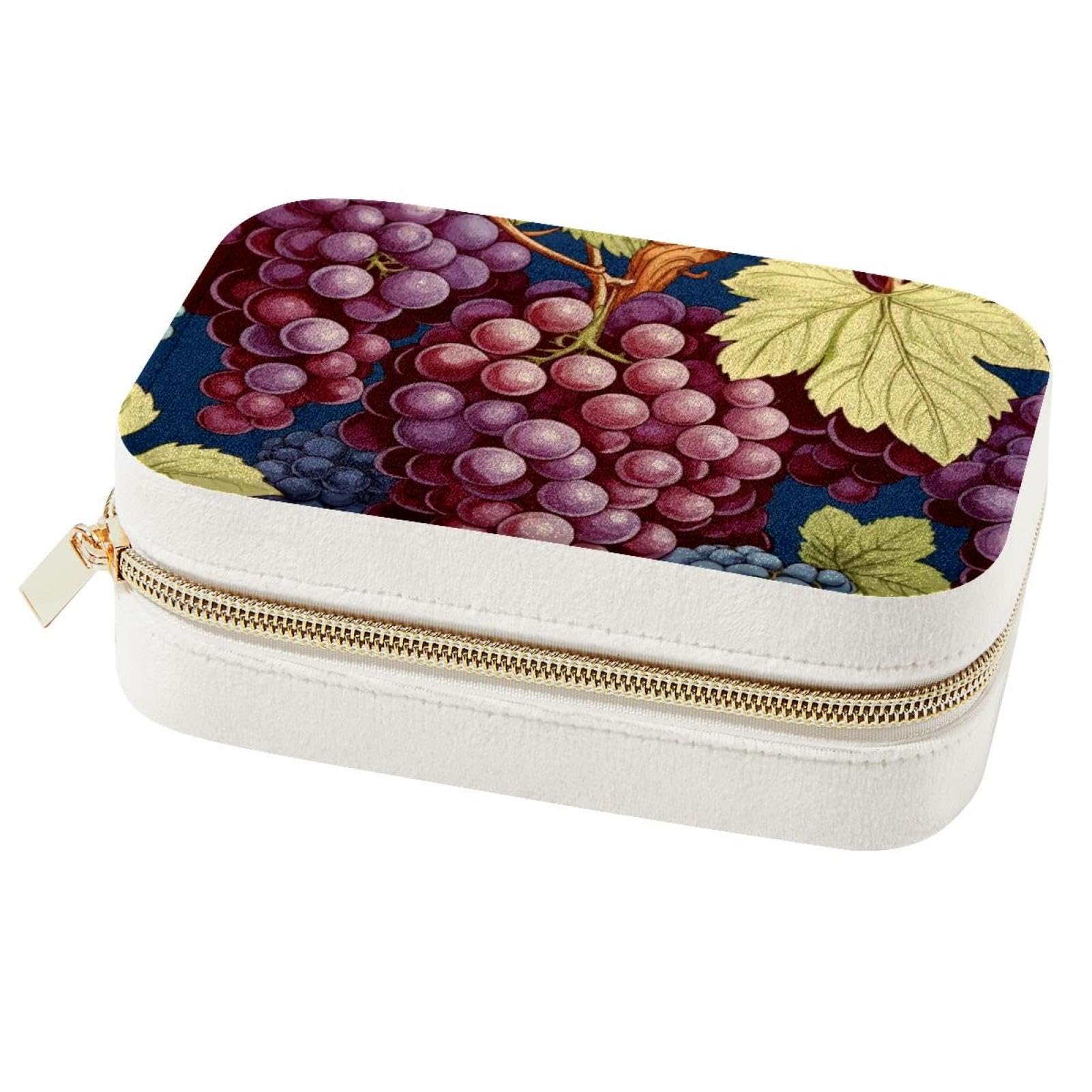 Boîte à bijoux rétro motif raisins de raisin pour ne plus perdre vos colliers