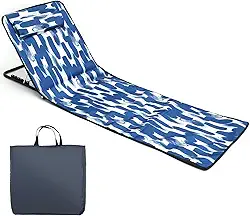 Cadeira lounge, poltrona reclinável para banhos de sol com 5 posições ajustáveis, cadeira dobrável de tecido Oxford, espreguiçadeira de pátio portátil, tapete de praia leve para praia, sol, piscina