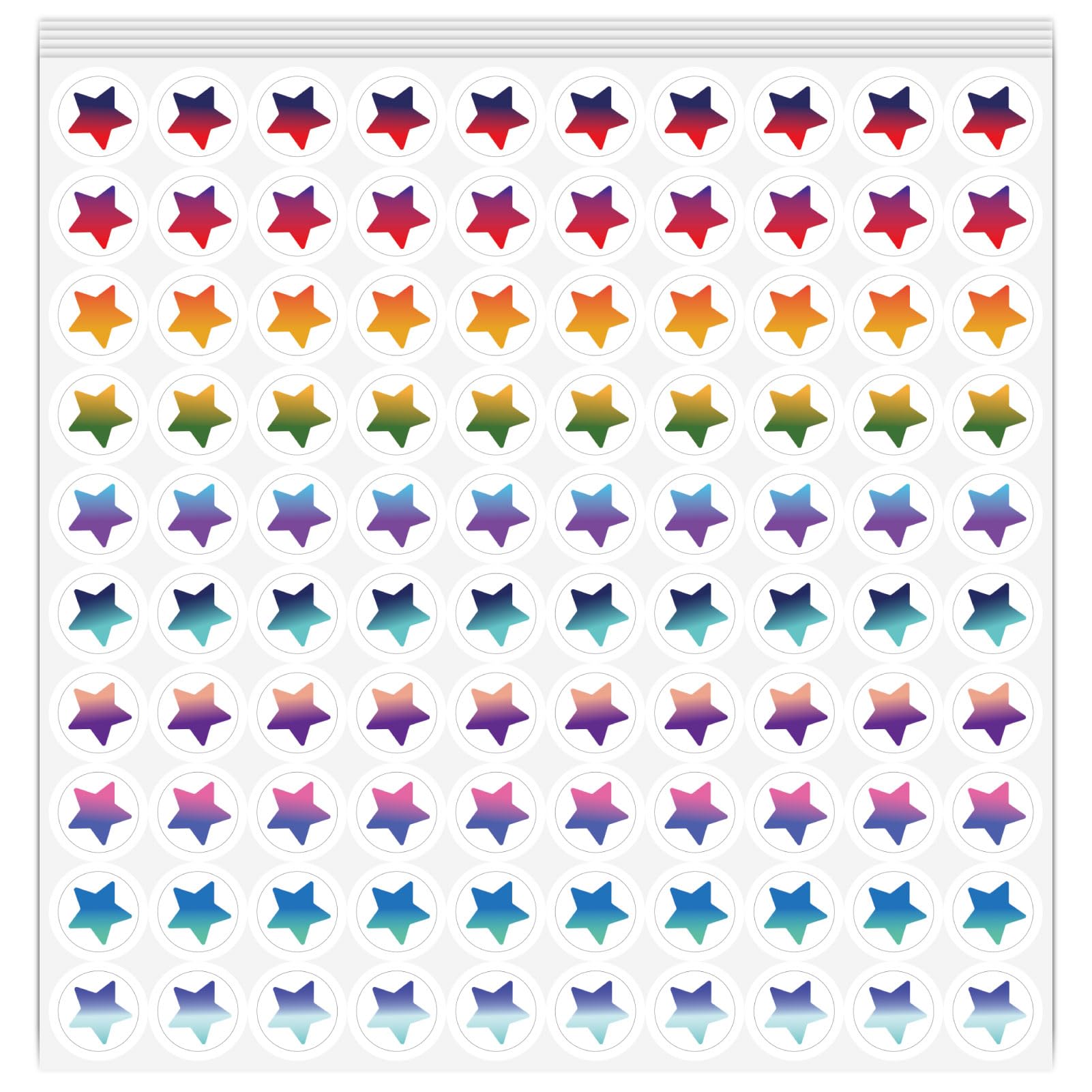 PRESSINART 500Pcs/5 Sheets Rainbow Star Stickers Small Star Planner Stickers 1/2 Inch Holographic Glitter Rainbow Reward Decals for Journals Scrapbooking Teaching Activities Scheduling DIY Crafts