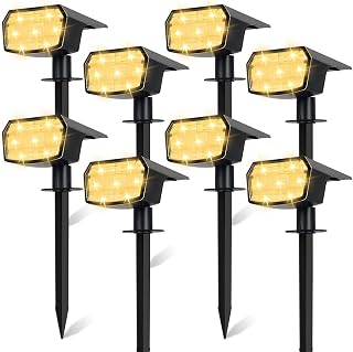 Sucolite 8-Pack Solar Spot Lights Outdoor Waterproof IP65, 3 Lighting Modes 2-in-1 Solar Landscape Spotlights for Yard, 59 LED Solar Powered Wall Lights for Garden Pathway Driveway Walkway, Warm White