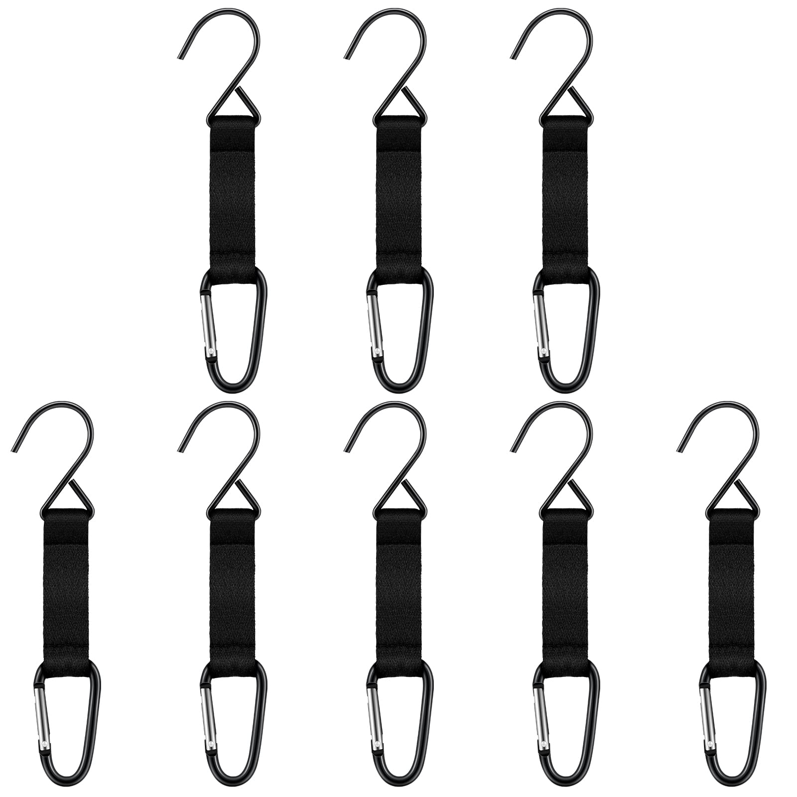 Hungdao Nylon Fence Hooks - Multifunctional Hanging Buckles for Baseball & Softball Equipment(Black Hook,8 Pieces)