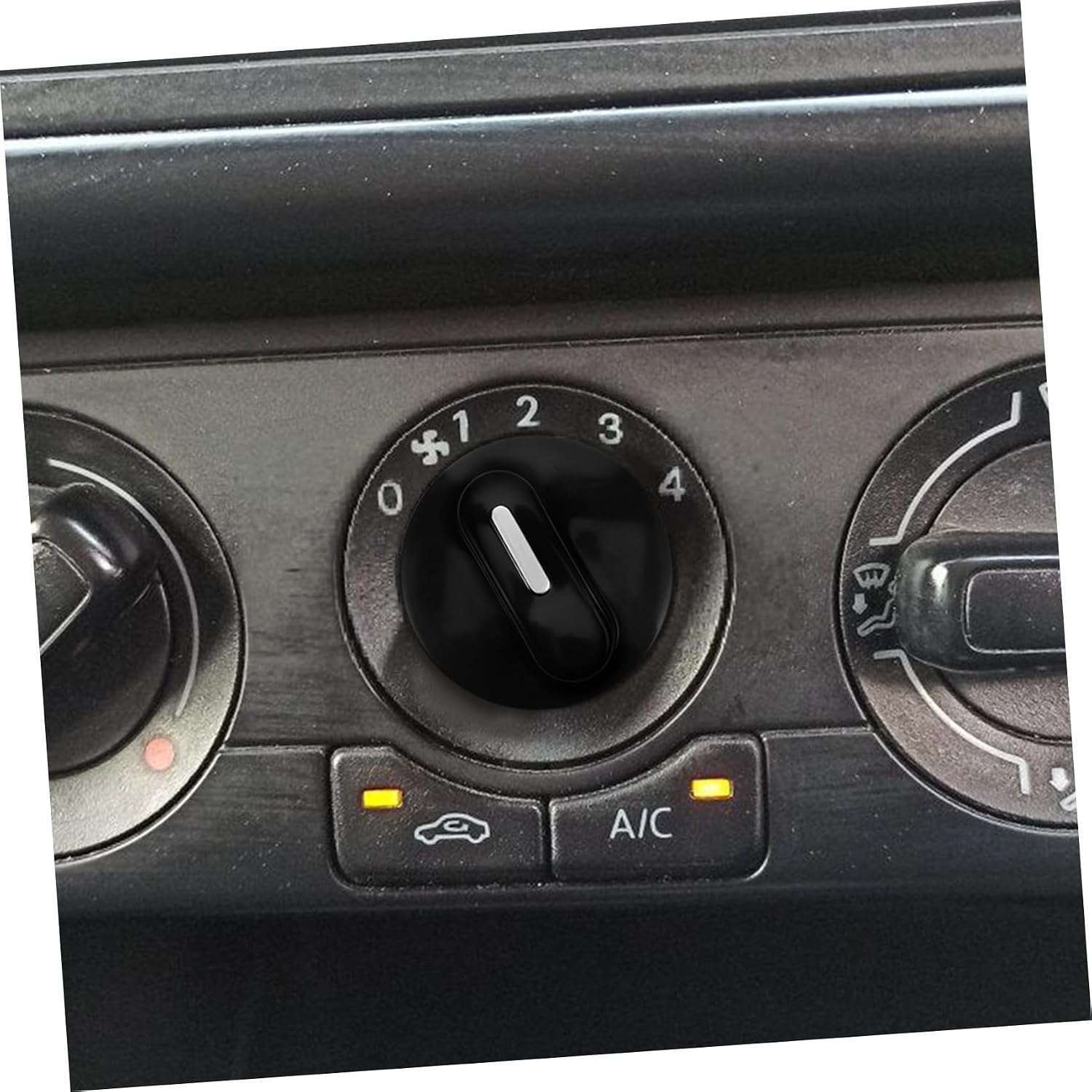 OUNONA 4pcs Car Accessory Speed Selector Heater 4-Position 3-Speed Fan Rotary Switch Knob with Installation Kit