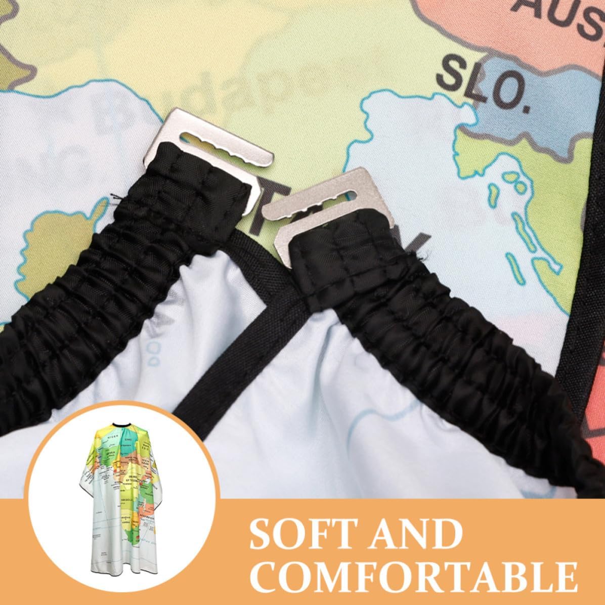 Alipis World Map Print Hair Cutting Cape for Hairdressers and Stylists, Polyester Pongee Material, Versatile and Easy to Use Salon Hairdressing Apron for Hair Styling and Barber Shop