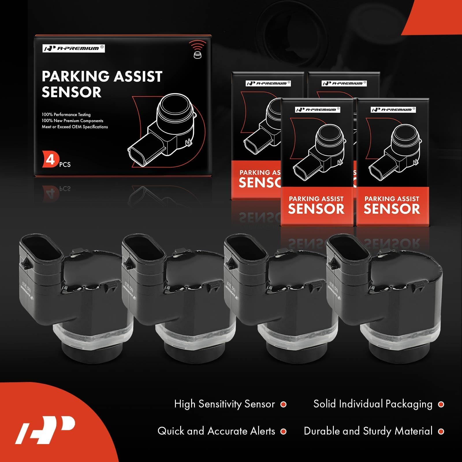 A-Premium 4-PC Reverse Backup Parking Assist Sensor Compatible with Select Land Rover Models - Range Rover 2010-2015, Range Rover Evoque 2012-2015, Range Rover Sport 2014-2015, LR4 2010-2015