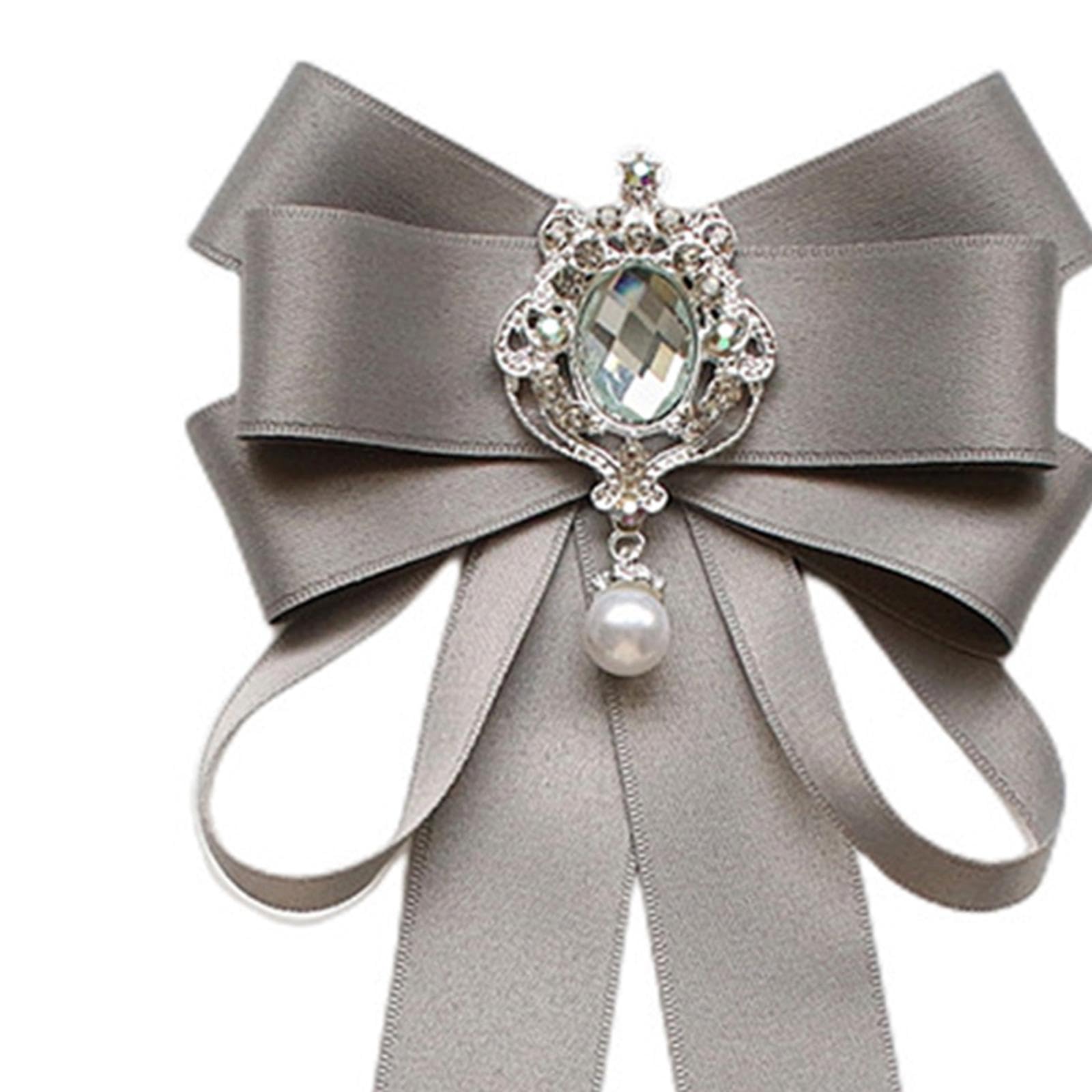 Women Tie Neck Tie Clothes Accessories Jabot Jewelry Fashion for Shirt Uniform for Girls Women Corsage Necktie Collar Tie, Gray