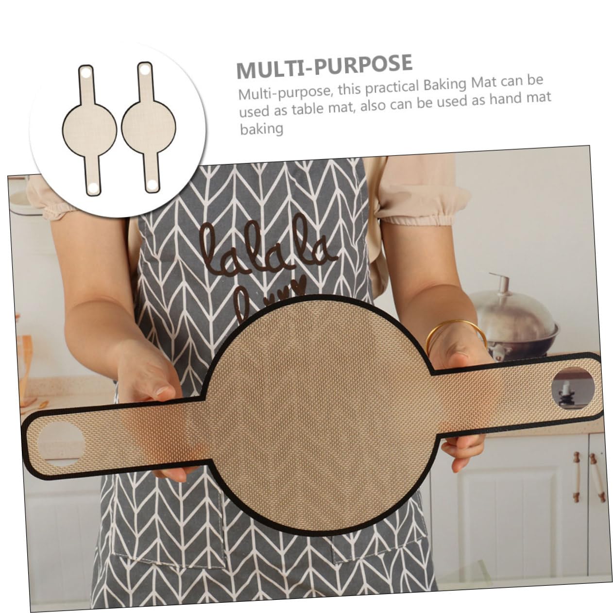 Amosfun 4 Piezas Alfombrilla para hornear con transferencia de cocinas accesorios cocinita oven fibra de vidrio molde para hornear herramientas de pan de pan Brown