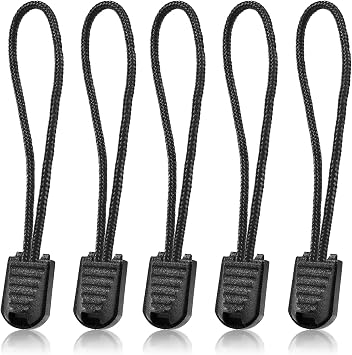 10 Pack Backpack Replacement Zipper Pulls Black