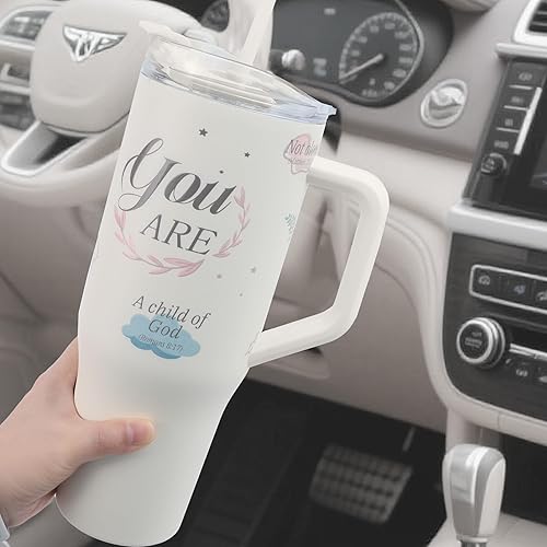 Miniatura 6 de Tamarac Regalos cristianos para mujeres, vaso de inspiración de 40 onzas con asa y tapa con pajilla, taza de café de viaje de acero inoxidable con