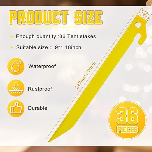 Miniatura 9 de Estacas de plástico para tienda de campaña de 9 pulgadas, estacas de gancho de punta, estacas de tienda de campaña seguras para San Valentín,
