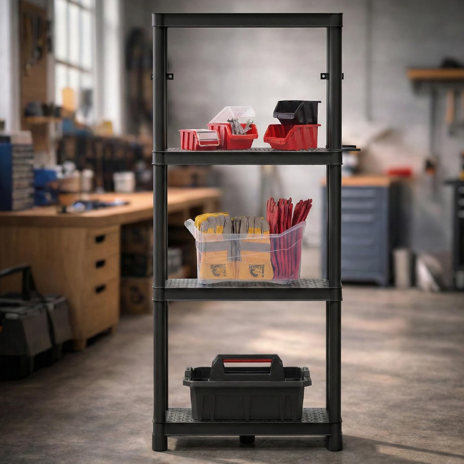 Kistenberg Stackaro Solid - Estantería de plástico para taller (58 x 28 x 131,5 cm)