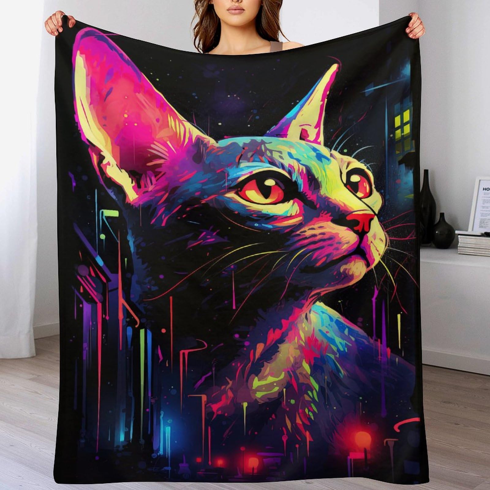 PAZZK Animal Cat Blanket Ultra-soft Micro Fleece Blanket Soft And Warm Digitally Printed Blanket Blanket Anti-pilling Throw Blanket For Adults & Kids(130×150cm) — image 1
