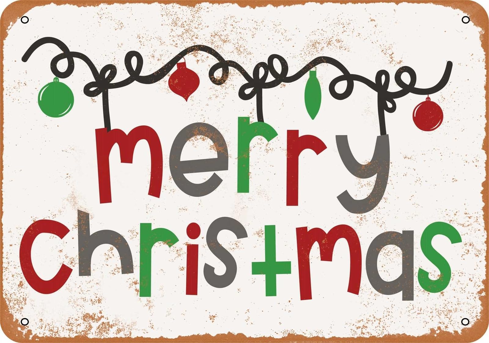 Miaomansenstore Metal Sign - Merry Christmas - Vintage Look Home Decor