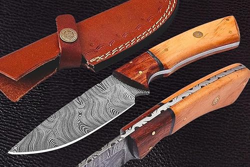 Miniatura 2 de HLXFF3 Cuchillo de caza de Damasco hecho a mano personalizado - Mejor cuchillo de caza de hoja de acero de Damasco - Cuchillo de caza de hoja fija