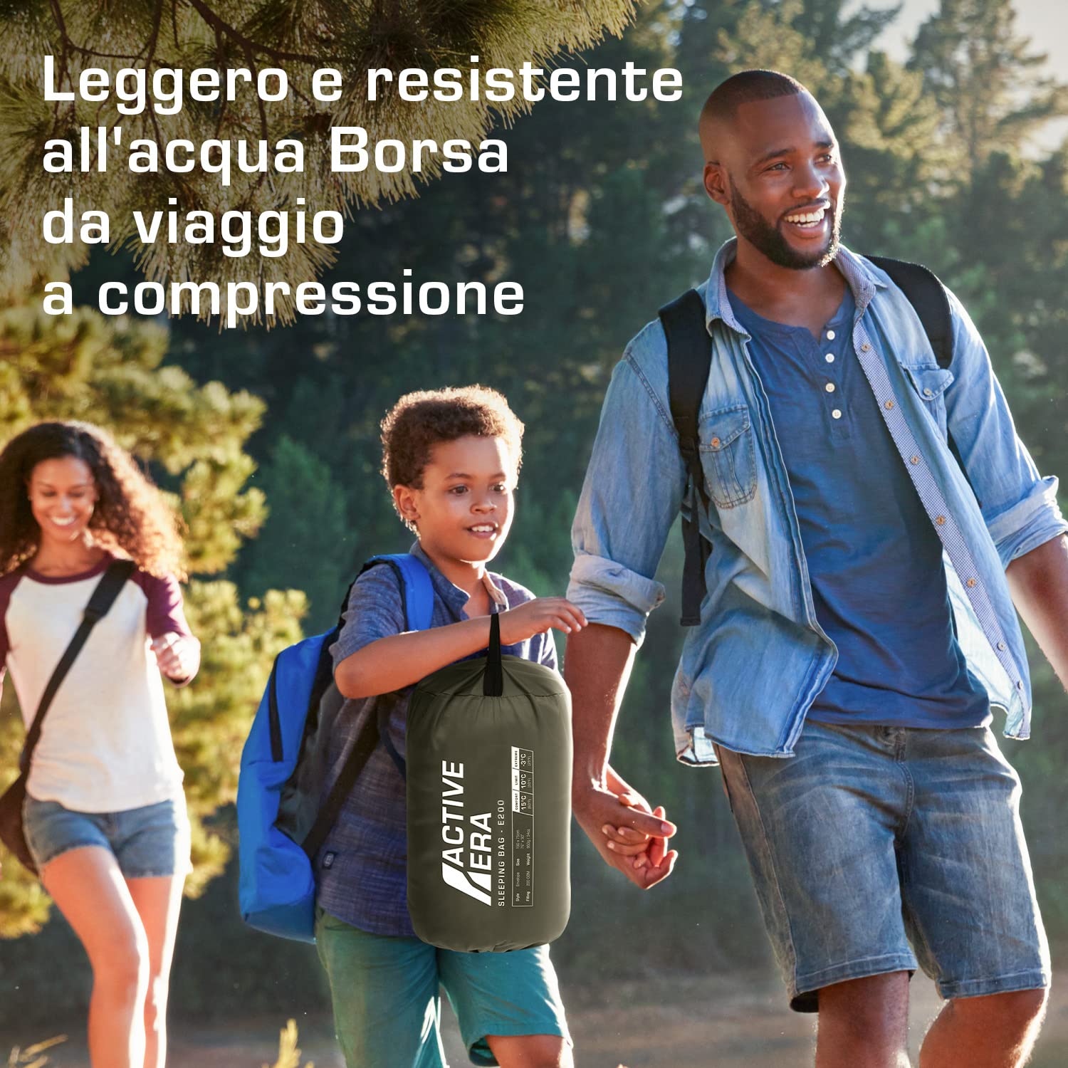 Active Era Eccellente Sacco a Pelo Ultraleggero di Forma Rettangolare, ideale per viaggi e campeggi. Compatto e Facile da Portare,190 x 75 cm.