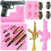 Vista 12 de ZiXiang Pistola de silicona con forma de bala para fondant, moldes para decoración de pasteles de azúcar, decoración de cupcakes, pasta de goma