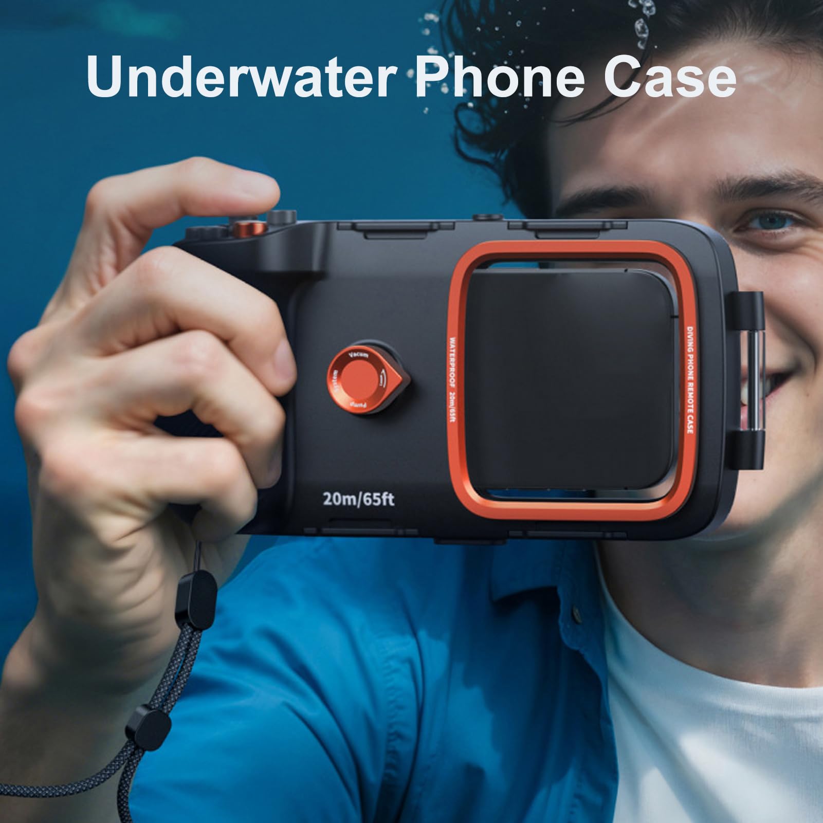 Jectse Custodia per Telefono Subacqueo, Custodia per Telefono Subacqueo IP68 per Smartphone Fino a 7 Pollici, con Design Antiappannamento a Prova di Perdite e Telecomando BT, per