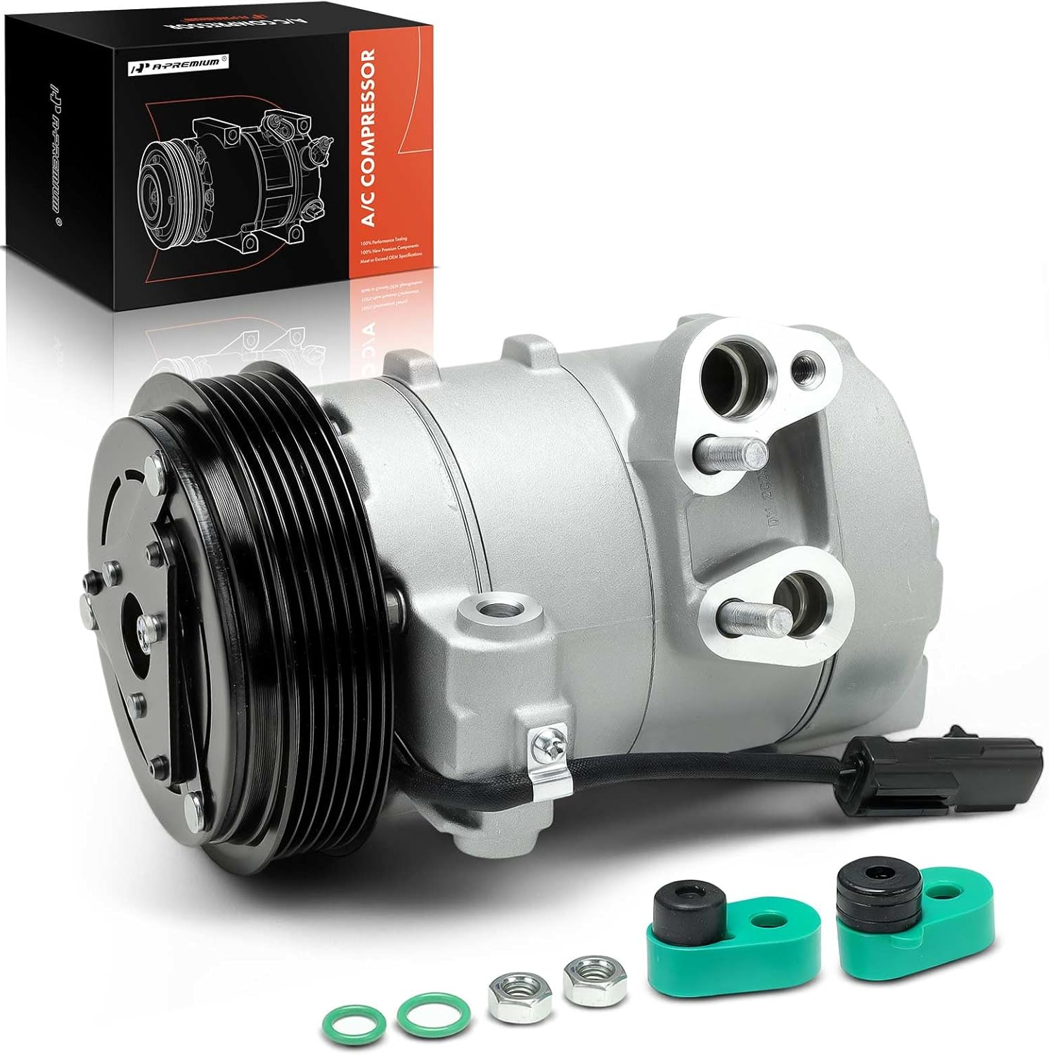 A-Premium Air Conditioner AC Compressor with Clutch Compatible with Dodge Nitro 4.0L 2007-2011, DKS17D Style, with 6 Grooves