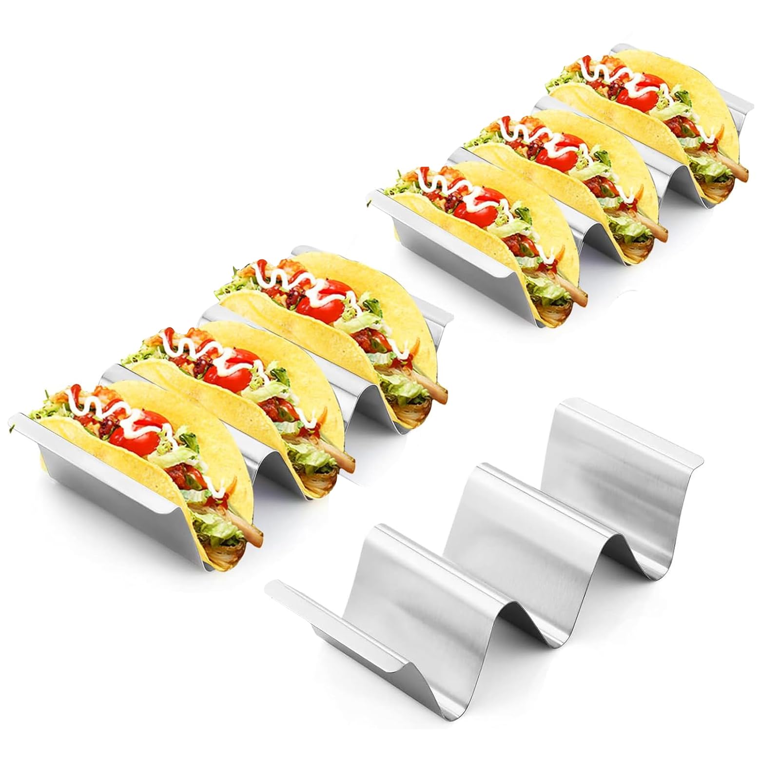 SUPPORT TACO POUR 3 tortillas plateau rack en acier inoxydable pour