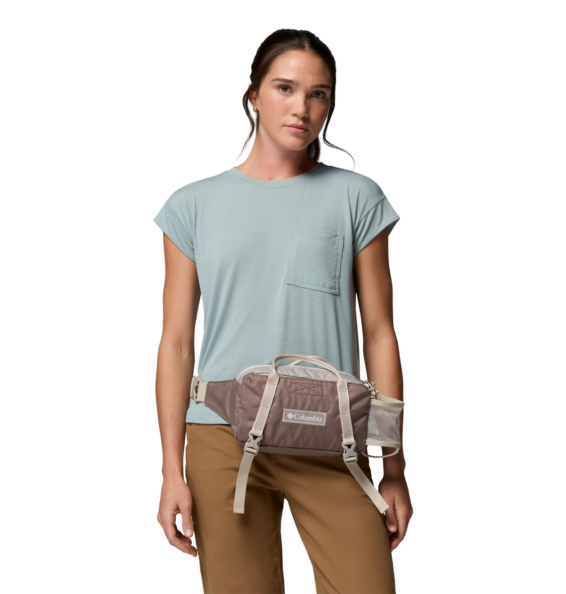 Columbia Unisex Echo Mountain Torba na biodro, beżowa/zielona (Canoe/Dark Stone), jeden rozmiar