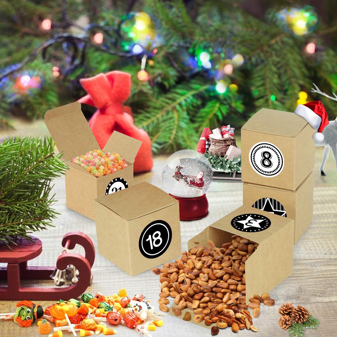 Bluelves Calendario Adviento para Rellenar, Advent Calendar 2021, Calendario Adviento Navidad, Calendario Adviento DIY, Calendarios de Adviento con 24 Adhesivos Digitales de Adviento — view 5