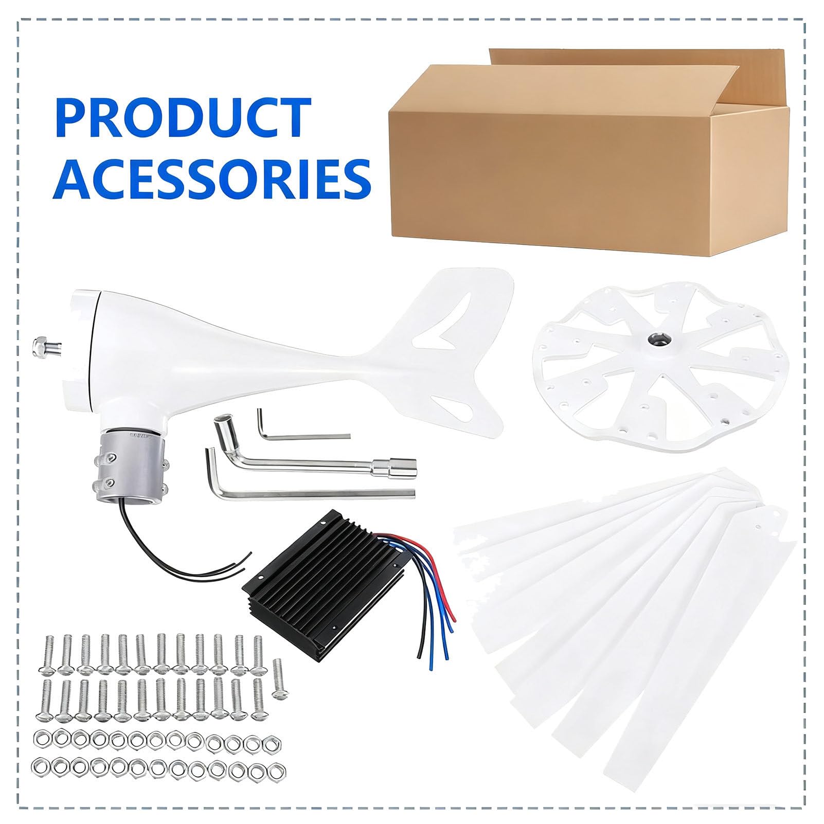 Generador eólico, Kit de generador eólico con Ventilador de 8 aspas, Equipo productor de Electricidad electromagnética de 8000 W y 12/24/48/220 V, para hogar, Granja 220V