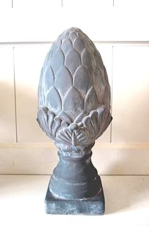 Pinie in ceramica, scultura grigia, circa Scultura da giardino 33 cm