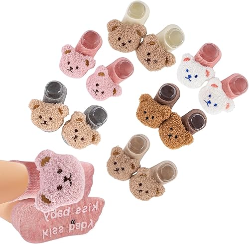 Baby Girl Non Slip Cute Flower Grippy Socks Soft Breathable Cotton Toddler Ankle Socks Anti Skid Newborns