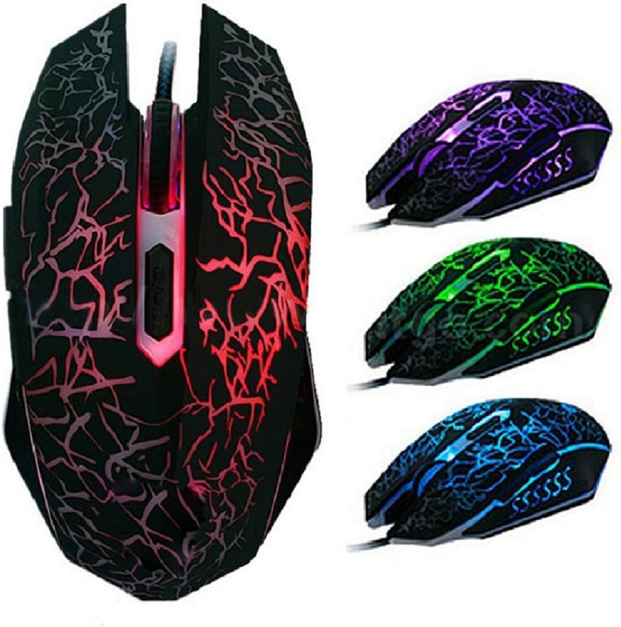 Gaming mouse, illuminus changing colours, suitable for all uses, wired, safe and reliiable, Colours as shown in picture.