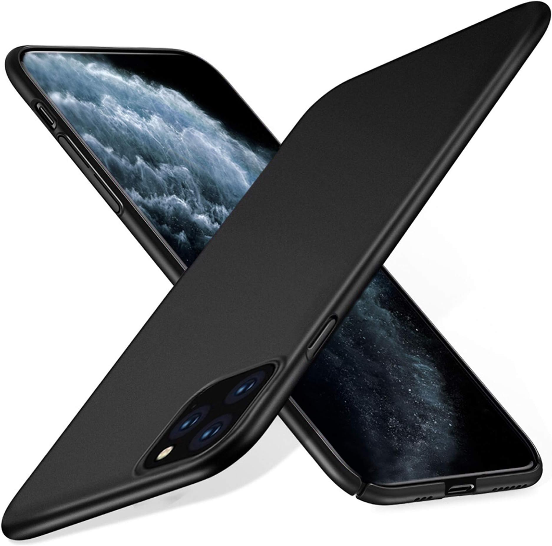 Hovik Slim Fit Compatible with iPhoneCase/Compatible with iPhone Ultra Thin Shell, Hard Protective Phone Cover [Non-Slip Grip] Lightweight Case (iPhone 11 Pro Max 6.5 inch, Black)