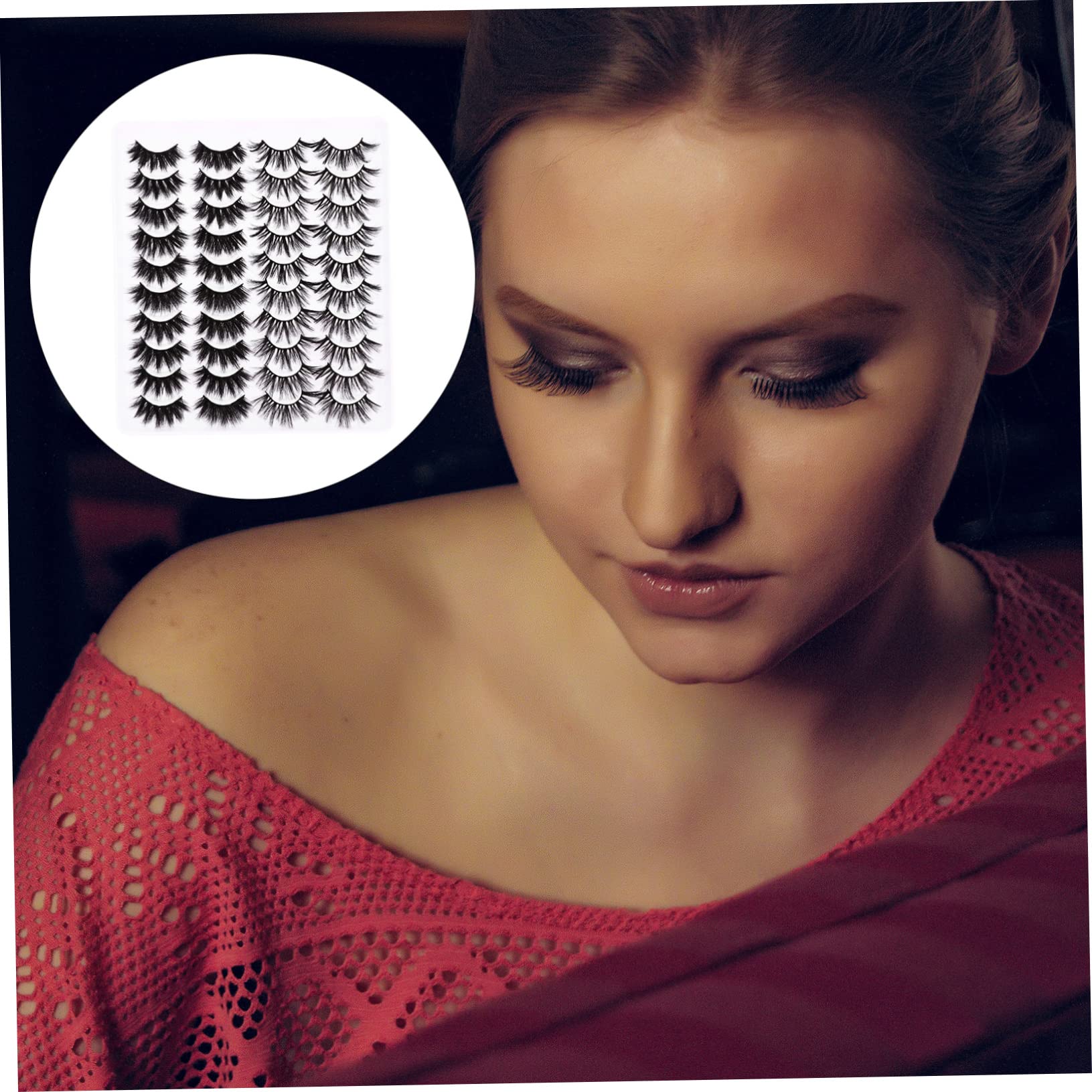 FOMIYES 60 Paia Ciglia Croce Stereo Ciglia Folte ia Finte Naturali ia Di Trucco Delle Donne ia Fitte 3d Incrociare Le ia Finte 3d Imitazione Black