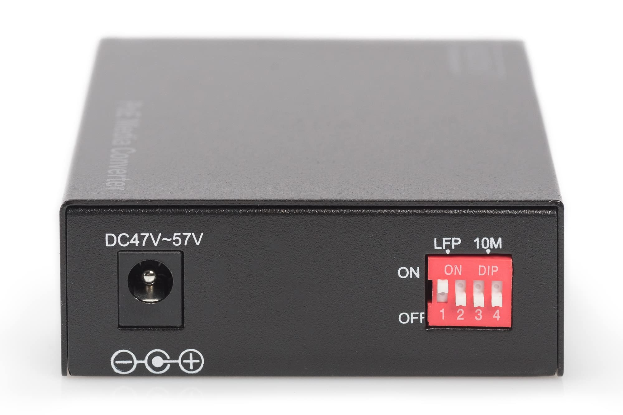 DIGITUS Convertisseur de média Gigabit – RJ45 vers SC Duplex – monomode | Injecteur PoE – 1 Gbit/s – longueur d'onde 1 310 nm – portée jusqu'à 20 km – cuivre vers fibre optique – noir