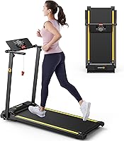 Vista 1 de UREVO Treadmill with Standing Desk Workstation, Walking Pad Treadmills for Home Office, Under Desk Compact Design Treadmill with HIIT Programs
