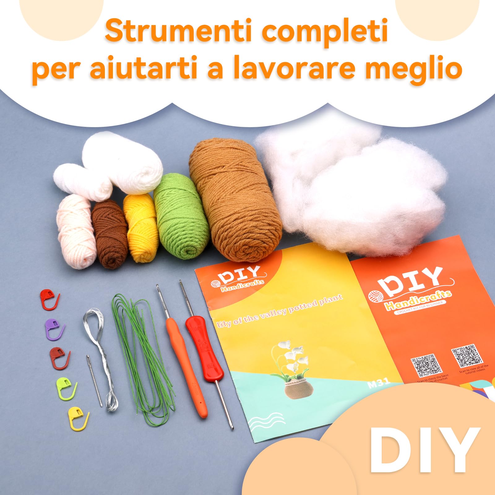Kit Uncinetto Per Principianti Bell Orchid - Con Video Tutorial Per Piante Grasse Fai Da Te - Foto 11