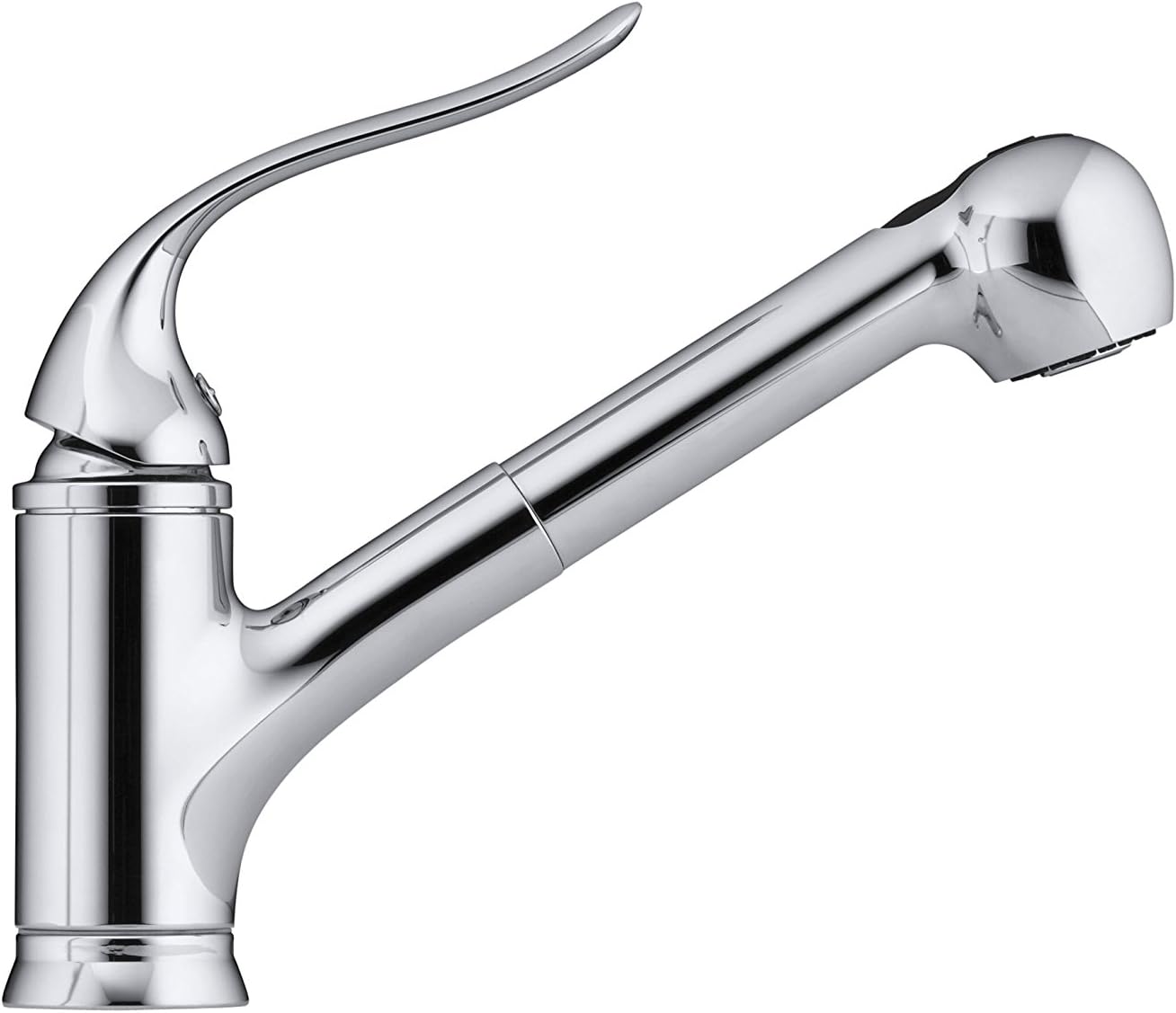 KOHLER K-15160-0 Coralais Single Control Pullout Spray Kitchen Sink Faucet, White