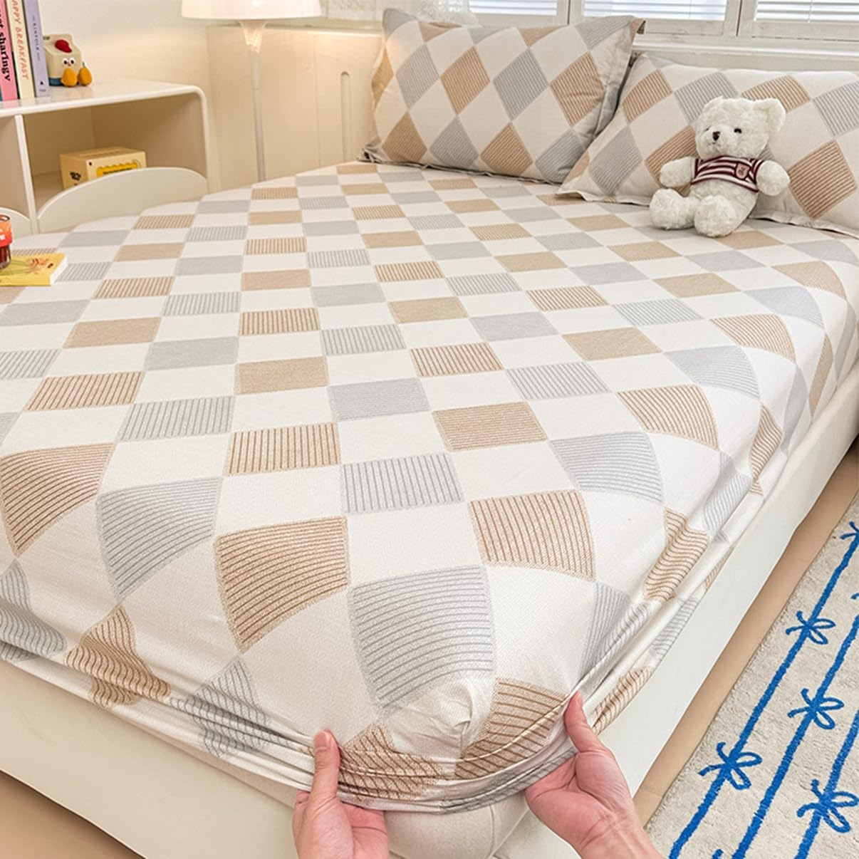 ボックスシーツ ダブル ベッドカバー 3点セット 単品売り マットレスカバー シングル 綿100% 画像03 ベッドシーツ オールシ